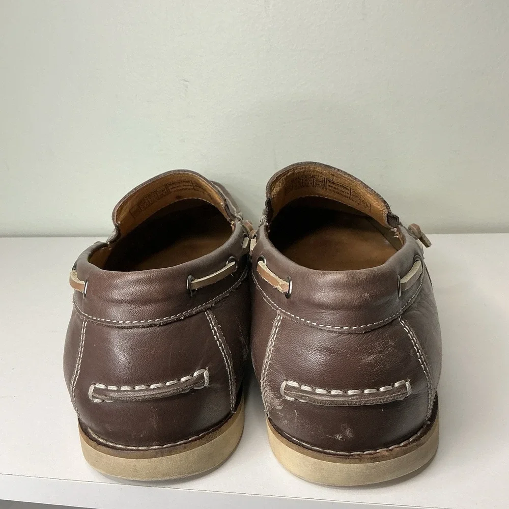 VIONIC Spring Greyson Boat Shoe - Men's Size 10.5 - Brown Leather Preppy Coastal